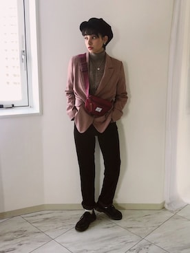 「AMAIL（アマイル）のアイテム（帽子）」を使った、蒼葉えるさん（レディース・166cm）の春コーディネート