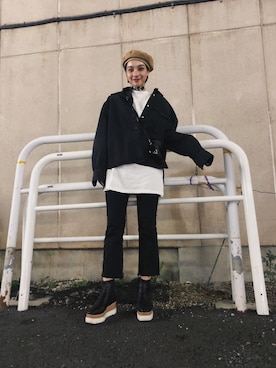 「AMAIL（アマイル）のアイテム（帽子）」を使った、蒼葉えるさん（レディース・166cm）の春コーディネート
