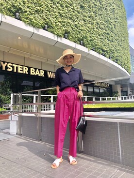 「SPIRALGIRL（スパイラルガール）のアイテム（帽子）」を使った、蒼葉えるさん（レディース・166cm）の夏コーディネート