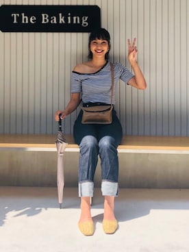 「Graphpaper（グラフペーパー）のアイテム（パンツ）」を使った、蒼葉えるさん（レディース・166cm）の秋コーディネート
