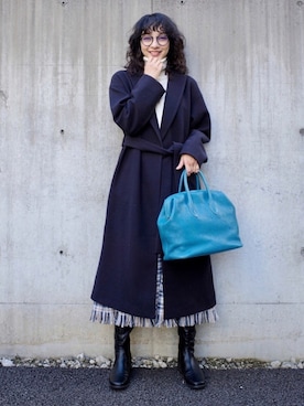 「crie conforto（クリーコンフォルト）のアイテム（ジャケット/アウター）」を使った、蒼葉えるさん（レディース・166cm）の冬コーディネート