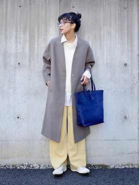 「crie conforto（クリーコンフォルト）のアイテム（ジャケット/アウター）」を使った、蒼葉えるさん（レディース・166cm）の冬コーディネート