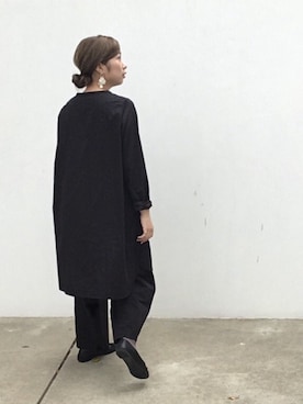 「ノーカラー」｜「アイテム（チュニック）」を使った、yuinkoさん（レディース・154cm）の秋コーディネート