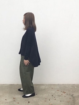 「カーキパンツ」｜yuinkoさん（レディース・154cm）の秋コーディネート
