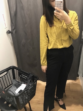 「ES（エス）のアイテム（パンツ）」を使った、肉丸子さん（レディース・155cm）の秋コーディネート