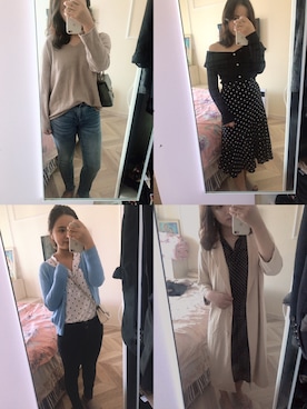 「semirのアイテム（アンダーウェア、ホワイト系）」を使った、肉丸子さん（レディース・155cm）の秋コーディネート