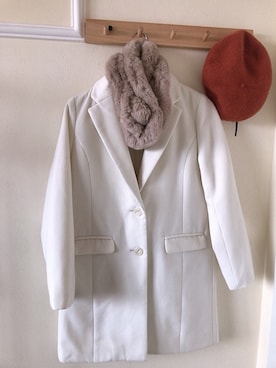 「ES（エス）のアイテム（ダッフルコート、ホワイト系）」を使った、肉丸子さん（レディース・155cm）の秋コーディネート