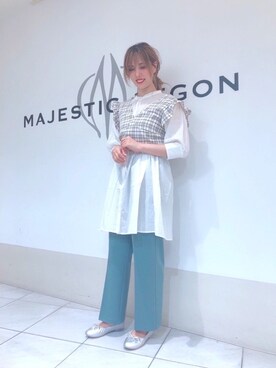 「MAJESTIC LEGON（マジェスティックレゴン）のアイテム（チュニック）」を使った、sawachuu2さん（レディース・161cm）の秋コーディネート
