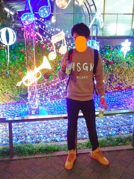 「MSGM（エムエスジーエム）のアイテム（スウェット）」を使った、RYOTAさん（メンズ・160cm）の冬コーディネート