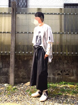「袖プリント」｜「アイテム（その他）」を使った、kent.さん（メンズ・177cm）の春コーディネート