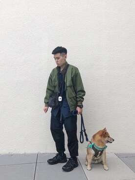 「plain-me（プレインミー）のアイテム（ミリタリージャケット）」を使った、vorkさん（レディース・161cm）の春コーディネート
