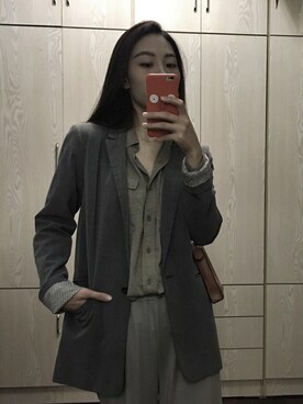 「PULL&BEAR（プルアンドベア）のアイテム（フォーマルスーツ/小物）」を使った、LOUさん（レディース・163cm）の秋コーディネート