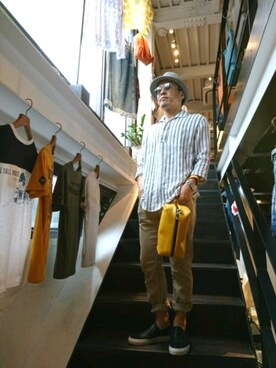 「g-stage（ジーステージ）のアイテム（トップス）」を使った、chu-さん（メンズ・165cm）の夏コーディネート