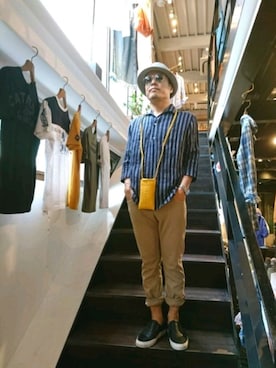 「g-stage（ジーステージ）のアイテム（トップス）」を使った、chu-さん（メンズ・165cm）の夏コーディネート