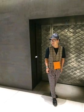 「ARMURE（アルミュール）のARMURE/アルミュール/stretch tuck trousers（その他パンツ）」を使った、chu-さん（メンズ・165cm）の夏コーディネート