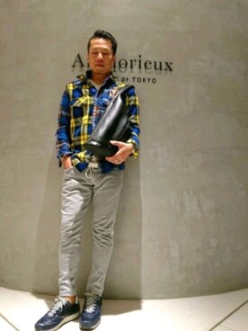 「RAWLIFE（ロウライフ）のP448/ピーフォーフォーエイト/THE BOSTON（スニーカー）」を使った、chu-さん（メンズ・165cm）の秋コーディネート