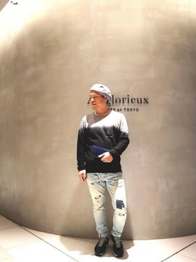 「RAWLIFE（ロウライフ）のP448/ピーフォーフォーエイト/THE BOSTON（スニーカー）」を使った、chu-さん（メンズ・165cm）の冬コーディネート