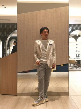 「g-stage（ジーステージ）のアイテム（テーラードジャケット）」を使った、chu-さん（メンズ・165cm）の春コーディネート