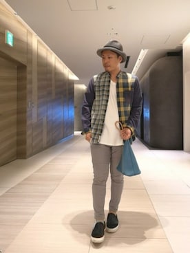 「Magnu（マヌー）のMagnu/マヌー/Tee Pee pouch（ハンドバッグ）」を使った、chu-さん（メンズ・165cm）の秋コーディネート