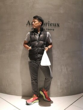 「Magnu（マヌー）のMagnu/マヌー/Tee Pee pouch（ハンドバッグ）」を使った、chu-さん（メンズ・165cm）の秋コーディネート