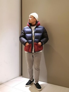 「CPH（シーピーエイチ）のアイテム（ニットキャップ/ビーニー）」を使った、chu-さん（メンズ・165cm）の冬コーディネート