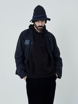「hat」｜「アイテム（ナイロンジャケット）」を使った、norbit_hiroshinozawaさん（メンズ・182cm）の冬コーディネート