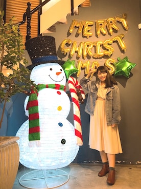 「牛仔外套」｜「アイテム（ワンピース）」を使った、ロンロンさん（レディース・170cm）の冬コーディネート