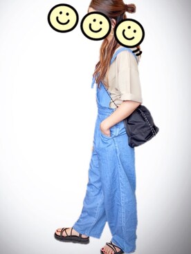 「LAKOLE（ラコレ）のアイテム（オールインワン・サロペット）」を使った、risa☺︎..♡さん（レディース・160cm）の夏コーディネート