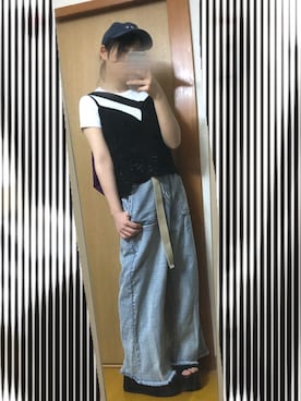 「TESTIFY（テスティファイ）のアイテム」を使った、やりいかさん（レディース・149cm）の夏コーディネート