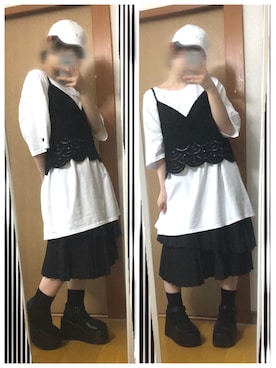 「MERLOT（メルロー）のアイテム（キャミソール）」を使った、やりいかさん（レディース・149cm）の夏コーディネート