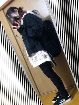 「あちゃちゅむ」｜「アイテム（ブルゾン）」を使った、やりいかさん（レディース・149cm）の冬コーディネート