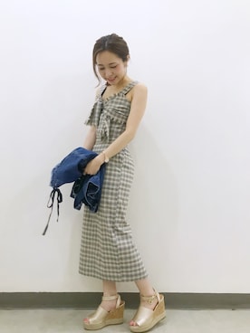 「MERCURYDUO（マーキュリーデュオ）のアイテム（テーラードジャケット）」を使った、高橋由希さん（レディース・156cm）の春コーディネート