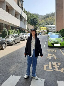 「西裝外套」｜「アイテム（パンツ）」を使った、地上的襪子さん（レディース・163cm）の春コーディネート