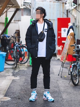 「AIR MAX」｜「アイテム（ダウンジャケット/コート）」を使った、yuuさん（メンズ・174cm）の冬コーディネート