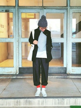 「BEAMS（ビームス）のアイテム（その他アウター）」を使った、tyu____tyuさん（レディース・158cm）の冬コーディネート
