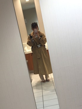 「韓国」｜「アイテム（トレンチコート）」を使った、RUIさん（レディース・155cm）の秋コーディネート