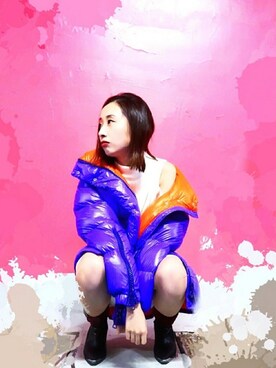 「snidel」｜「アイテム（ダウンジャケット/コート）」を使った、Hakuouuu さん（レディース・153cm）の冬コーディネート