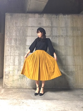 「マスタードイエロー」｜まゆゆさん（レディース・157cm）の夏コーディネート