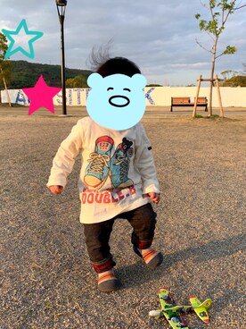 「KP BOY（ケーピーボーイ）のアイテム」を使った、SHKさん（キッズ・80cm）の春コーディネート