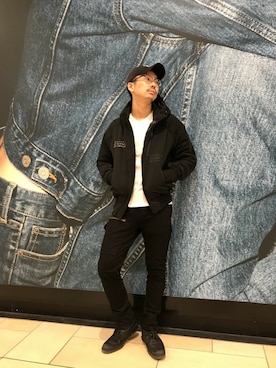 「NEWERA」｜「アイテム（ブルゾン）」を使った、Mr.tsuchiyaさん（メンズ・178cm）の秋コーディネート
