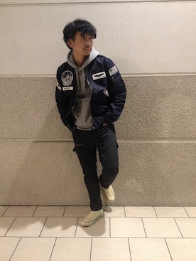 「L-2」｜Mr.tsuchiyaさん（メンズ・178cm）の冬コーディネート