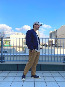 「テラスモール湘南」｜「アイテム（キャップ）」を使った、Mr.tsuchiyaさん（メンズ・177cm）の冬コーディネート