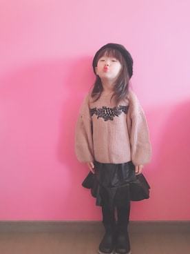 「アイテム（スカート）」を使った、🅚さん（キッズ・100cm）の冬コーディネート