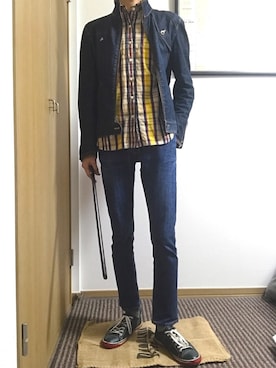 「SCYE BASICS（サイベーシックス）のアイテム（トップス）」を使った、川Masaさん（メンズ・176cm）の春コーディネート