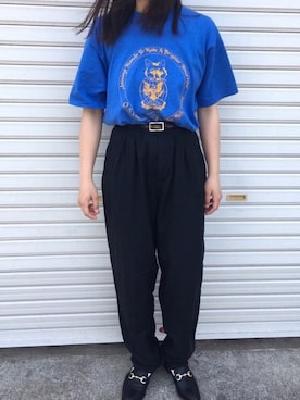 「黒パンツ」｜enuさん（レディース・157cm）の春コーディネート