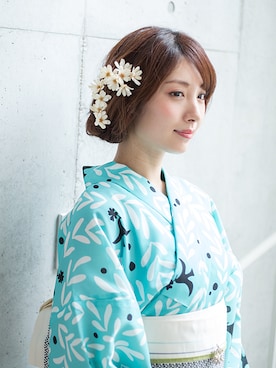 「アイテム（浴衣）」を使った、KIMONO MODERNさん（レディース・167cm）の夏コーディネート