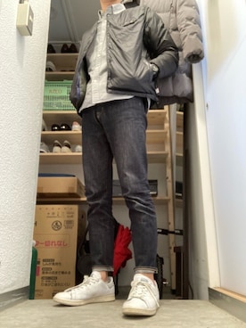 「ロールアップ」｜「アイテム（ナイロンジャケット）」を使った、2525さん（メンズ・173cm）の春コーディネート
