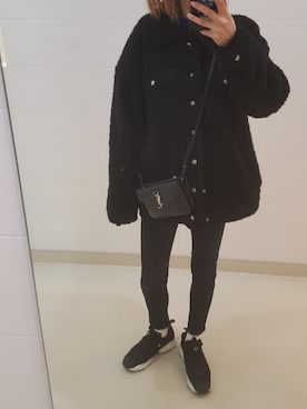 「サンローランパリ」｜「アイテム（その他アウター）」を使った、💙mayubee💙さん（レディース・159cm）の冬コーディネート