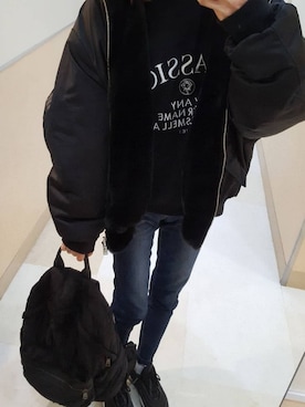 「moussy」｜「アイテム（ナイロンジャケット）」を使った、💙mayubee💙さん（レディース・158cm）の春コーディネート