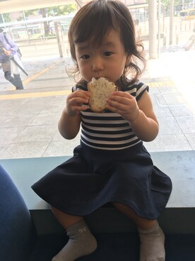 「TOMMY HILFIGER（トミーヒルフィガー）のアイテム（ワンピース/ドレス）」を使った、Yu.Re.nさん（キッズ・80cm）の夏コーディネート